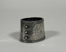 A striking Victorian silver cuff bangle, Michael Joseph Goldsmith, Chester 1881