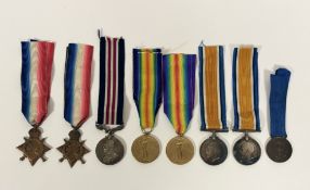 A scarce WWI double gallantry, double casualty family group of medals including a Military Medal