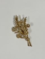 A large seed pearl brooch, late 19th century