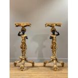 A pair of parcel-gilt figural stands in the Venetian taste