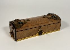 A French hardstone and gilt-metal mounted walnut glove box, c. 1860-70, signed "A. Bassy a Pau" (Aug