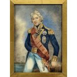 After John Hoppner, a portrait miniature of Horatio, Lord Nelson, 19th century, watercolour on ivory