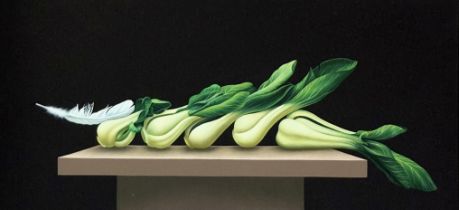 Alison Dunlop R.S.W. (Canadian/Scottish, b. 1958), "Strike Two", a still life of kohlrabi,