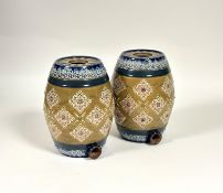 A pair of Doulton Lambeth stoneware spirit barrels, late 19th century
