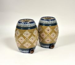 A pair of Doulton Lambeth stoneware spirit barrels, late 19th century