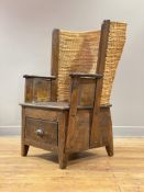 A stained pine Orkney chair, late 19th century.