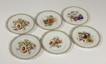 A set of six Russian porcelain side plates, Kuznetsov, c. 1900