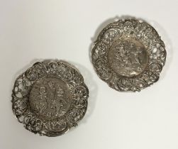 A pair of late Victorian silver trinket dishes, Barnet Henry Joseph, import marks for London 1892