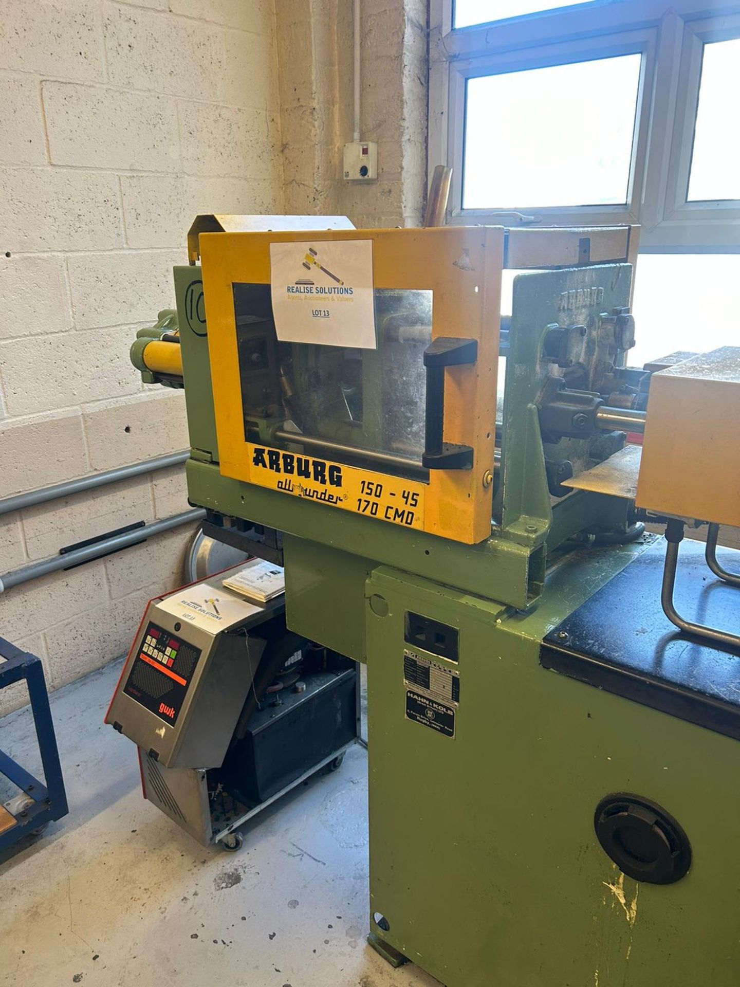 Arburg 170 CMD 150-45 injection moulding machine, GWK temp control unit including dryer attachment