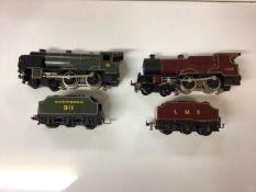 Trix OO gauge 3 Rail unboxed tender locomotives including LMS maroon 4-6-2 'Princess' 6201, SR line