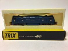 Trix OO gauge BR blue Warship Class 42 'Spartan' diesel D844, boxed and Trix BR green Footplateman C