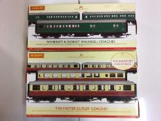 Hornby OO gauge BR coaches including boxed set of "The Master Cutler" R4255, boxed set of "Somerset