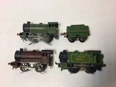 Hornby O gauge three rail 0-4-0 tinplate locomotives 9x3) plus one tender 9qty0