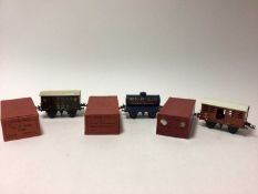 Hornby O gauge selection of boxed Wagons including No.) Fish Van, No.1 Petrol Tank Wagon, No.1 Cattl