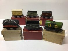 Trix OO gauge rolling stock including bogie high capacity wagons, dump, plank, open sided, container