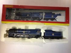 Hornby OO gauge locomtoives including BR lined Blue 4-6-2 Canadian Pacific Merchant Navy Class tende