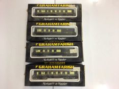 Graham Farish N gauge coaches including Pullman (x4), BR LMS & SR lines (x8), wagons (x4) and Railwa