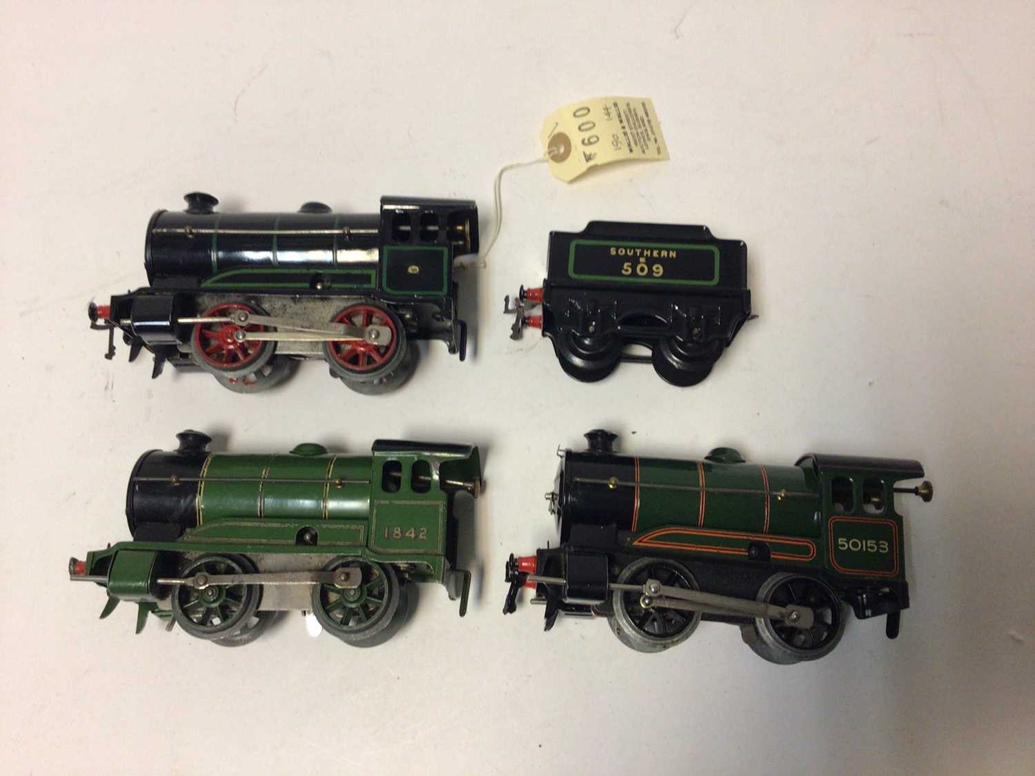 Hornby O gauge tinplate clockwork 0-4-0 locomotives and some tenders (qty)