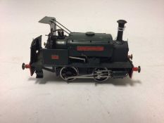 Railway scratchbuilt model 0-4-0 red and green 'Lady Windsor' No.7