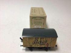 Darstaed Vintage Style O gauge tinplate advertising Vans including Rowntrees Cocoa, Bass, Melrose Te