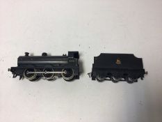 Railway O gauge three rail BR unlined black 0-6-0 tender locomotive 43871