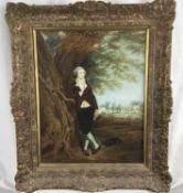 A pair of 18th century-style oils, signed, both 49 x 39cm and framed