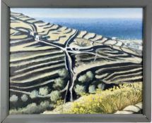 Anne E Christopherson (1921-2013), oil on canvas, Terraced hillside, Tinos Greece, signed, 61 x 76cm