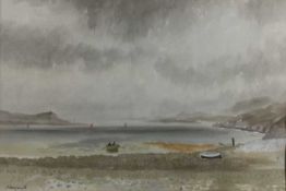 Roland Vivian Pitchforth RA (1895-1982) signed watercolour - coastal scene, 54cm x 36cm, framed