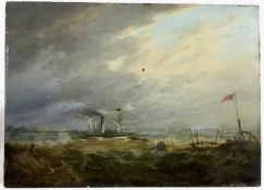 19th century oil on panel, Marine scene, 32cm x 23cm, unframed