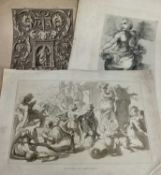 Three antique engravings, after Raphael and Caravaggio (3)