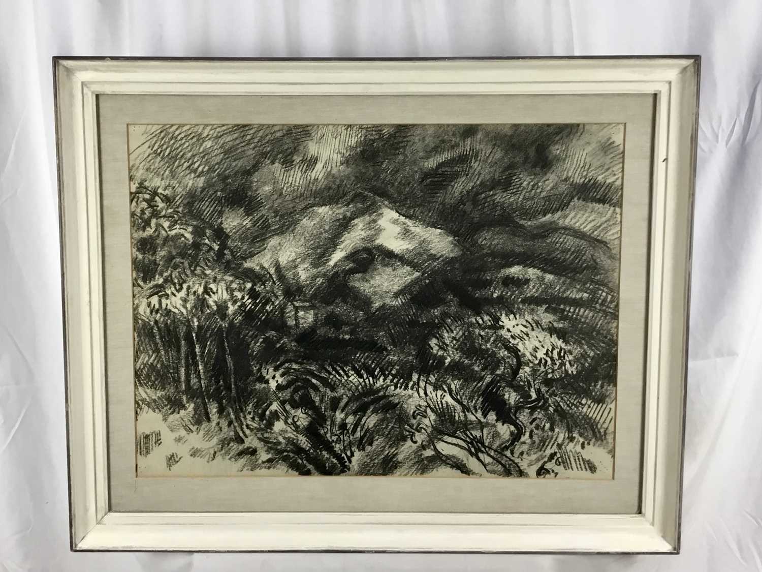 Gabriel White (1902-1988) charcoal on paper, Spanish landscape - Image 2 of 6