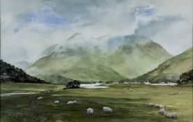 Jill Parker, Contemporary English School. “Ballachulish, Argyll”, watercolour of a Scottish landscap