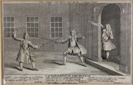 18th century fencing etching, “Duel Between Lord Hervey And The Hon. William Pultney”, “A Consequenc