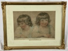 F. Bartolozzi print pub London 1792 - ‘The Truth of Infancy’, 29.5cm x 20cm in gilt frame