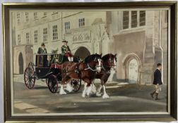 Penelope Douglas, oil on canvas, The Lord Mayor's Procession Norwich, signed, also inscribed verso