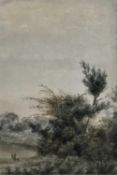 Attributed to Thomas Churchyard (1798-1865) watercolour study of trees, another verso, 20 x 14cm mou