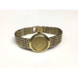 14ct gold Geneve Quartz wristwatch on white and yellow gold bracelet