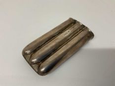 Edwardian silver three tube cigar case (Birmingham 1901), maker Charles Cooke, 11cm in overall lengt