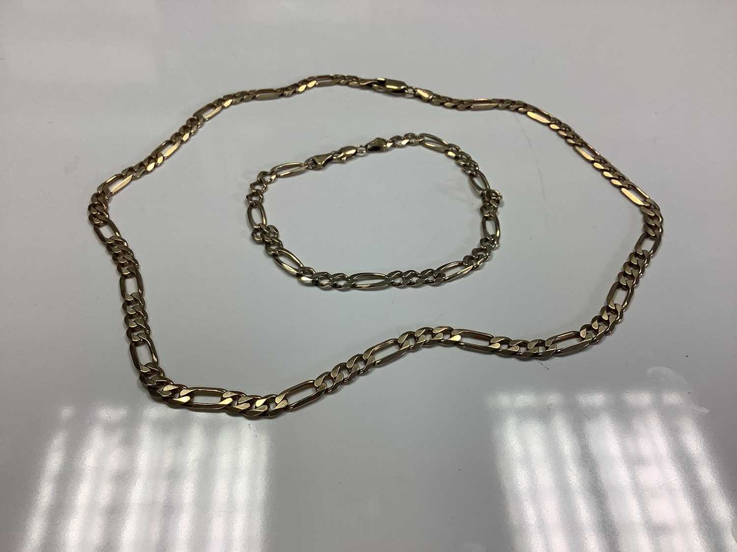 9ct gold rope twist chain/necklace, together with another 9ct chain and a third 9ct chain with a mat - Image 4 of 4