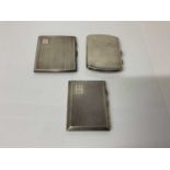 George V silver cigarette case of rectangular form with engine turned decoration, (Chester 1911), ma