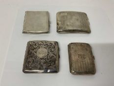 George V silver cigarette case of rectangular form, (Birmingham 1916), maker Jones & Crompton, 8.5cm
