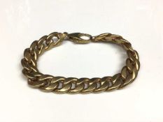9ct yellow gold thick curb link bracelet