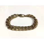 9ct yellow gold thick curb link bracelet