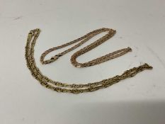 Two 9ct gold necklaces, marked 375.