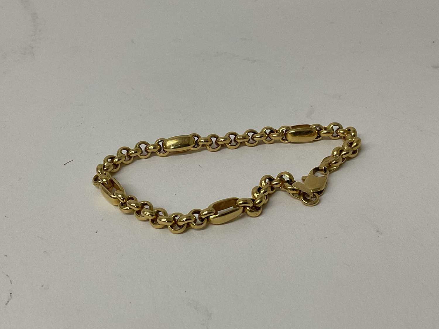 18ct gold belcher link bracelet