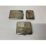 Victorian silver cigarette case of rectangular form with engraved initials, (Birmingham 1876), maker