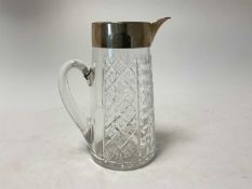 Victorian silver mounted cut glass lemonade jug of tapered form, (Sheffield 1897), maker Mappin & We