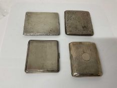Early 20th Century German silver cigarette case of rectangular form with engraved decoration, (stamp