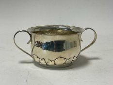 George V silver porringer of typical from, (Chester 1911), maker George, Nathan and Ridley Hayes, 15