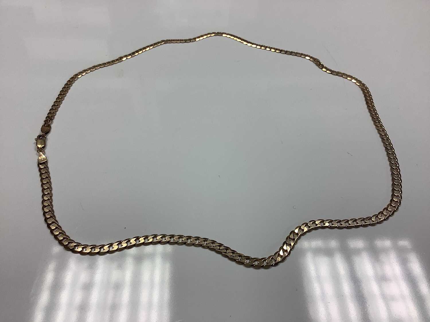9ct gold rope twist chain/necklace, together with another 9ct chain and a third 9ct chain with a mat - Image 3 of 4